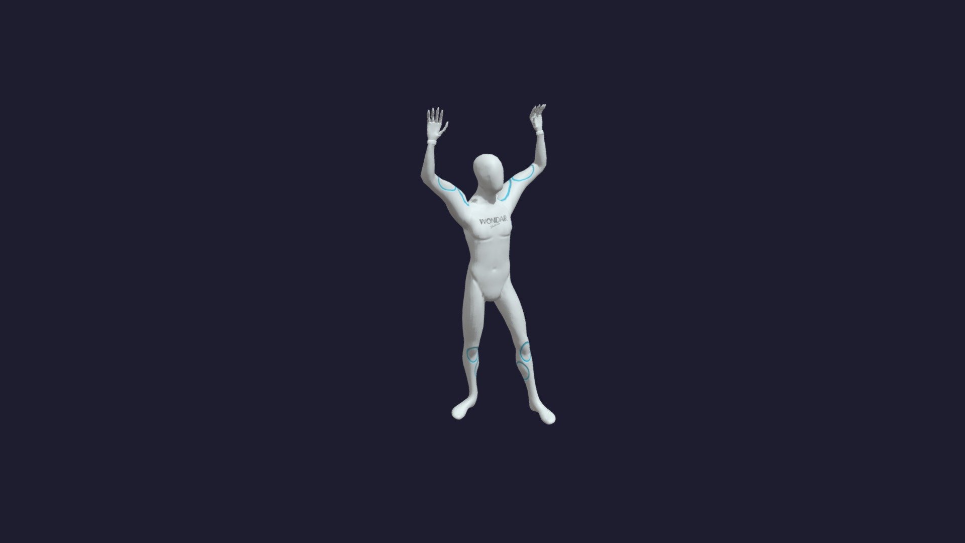 Two-handed greet — Sketchfab embed 3D viewer