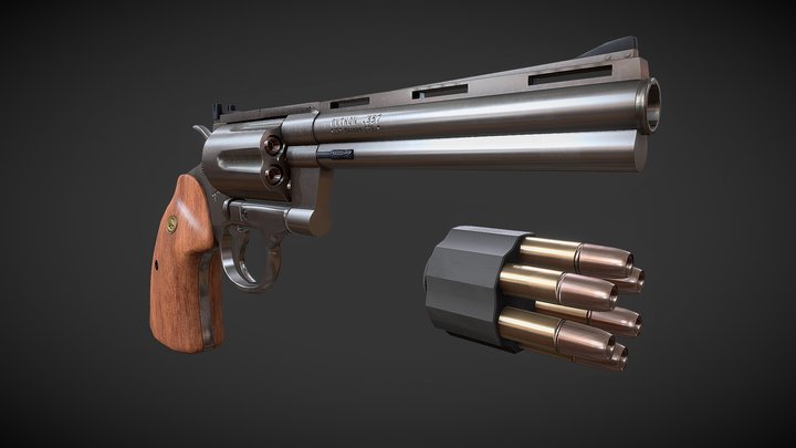 Colt Python Revolver 3D Model