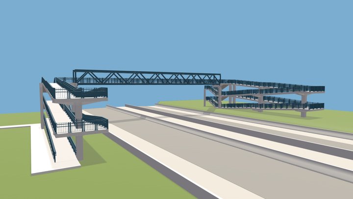 Passarela 35 m Padrão DNIT 3D Model
