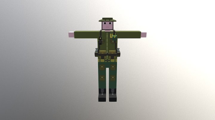 U.S. Soldier Vietnam War | Voxel 3D Model