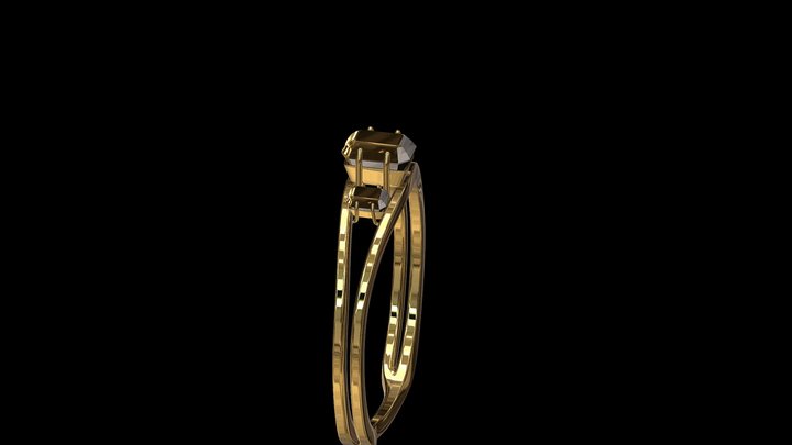 Crypto Emerald Ring 3D Model