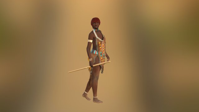 Hamar Tribe Woman 3D Model
