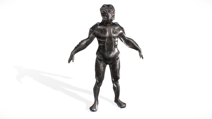 Alien Metal Robot 3D Model