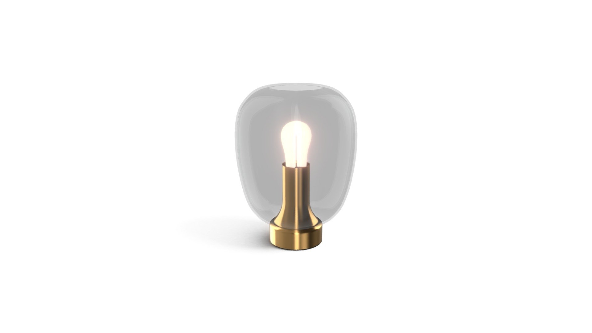 Temple Table Lamp And 002 Plumen Bulb, Brass