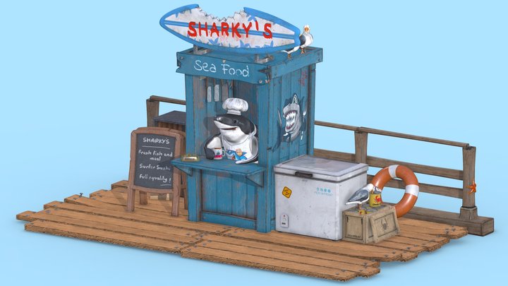 Sharky's Dinner 3D Model