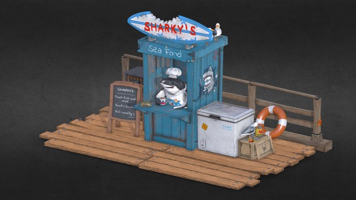 Sharky's Dinner 3D Model