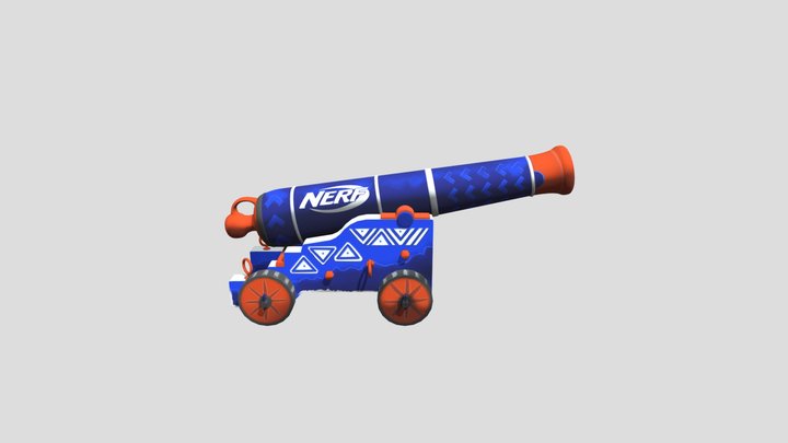 Hand Painted Cannon 3D Model
