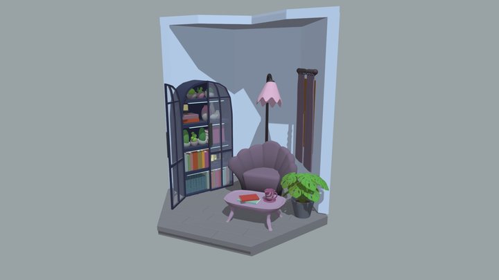 hexagonal isometric room 3D Model