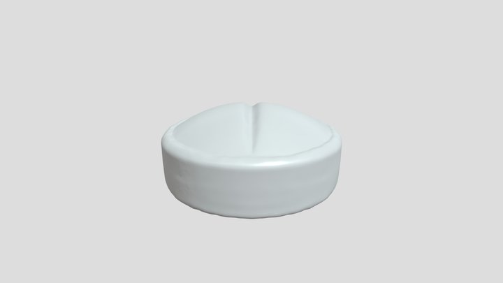 A round yellow scored pill 3D Model