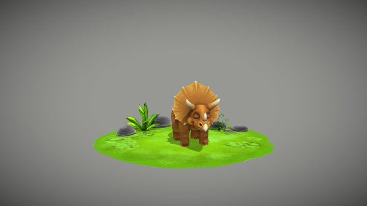 triceratops cartoon 3D Model