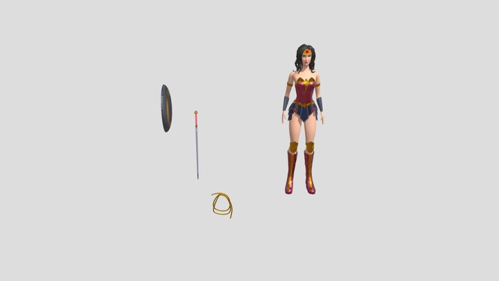 Wonder Woman IDLE Animation 3D Model