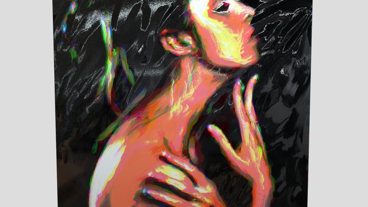 Lady with Hands 3D Model