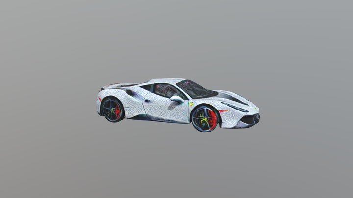 Ferrari 488 Pista - White 3D Model
