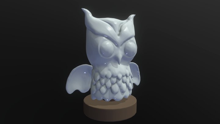 Owl Statuette 3D Model