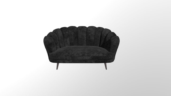Black Loveseat 3D Model