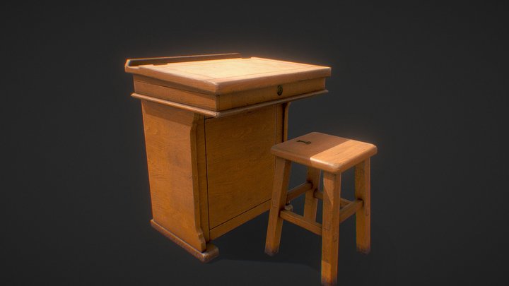 Ancient desk 3D Model