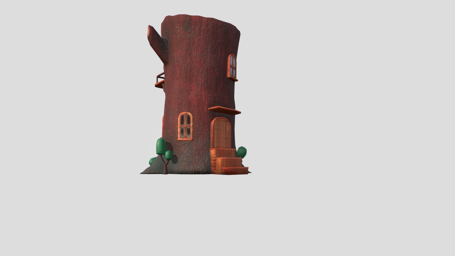 Overgrown treestump house