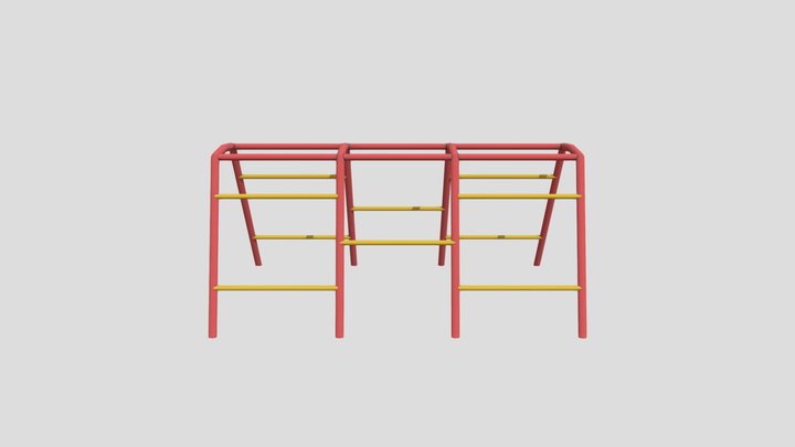 Children Climbing Frame Red-Yellow 3D Model