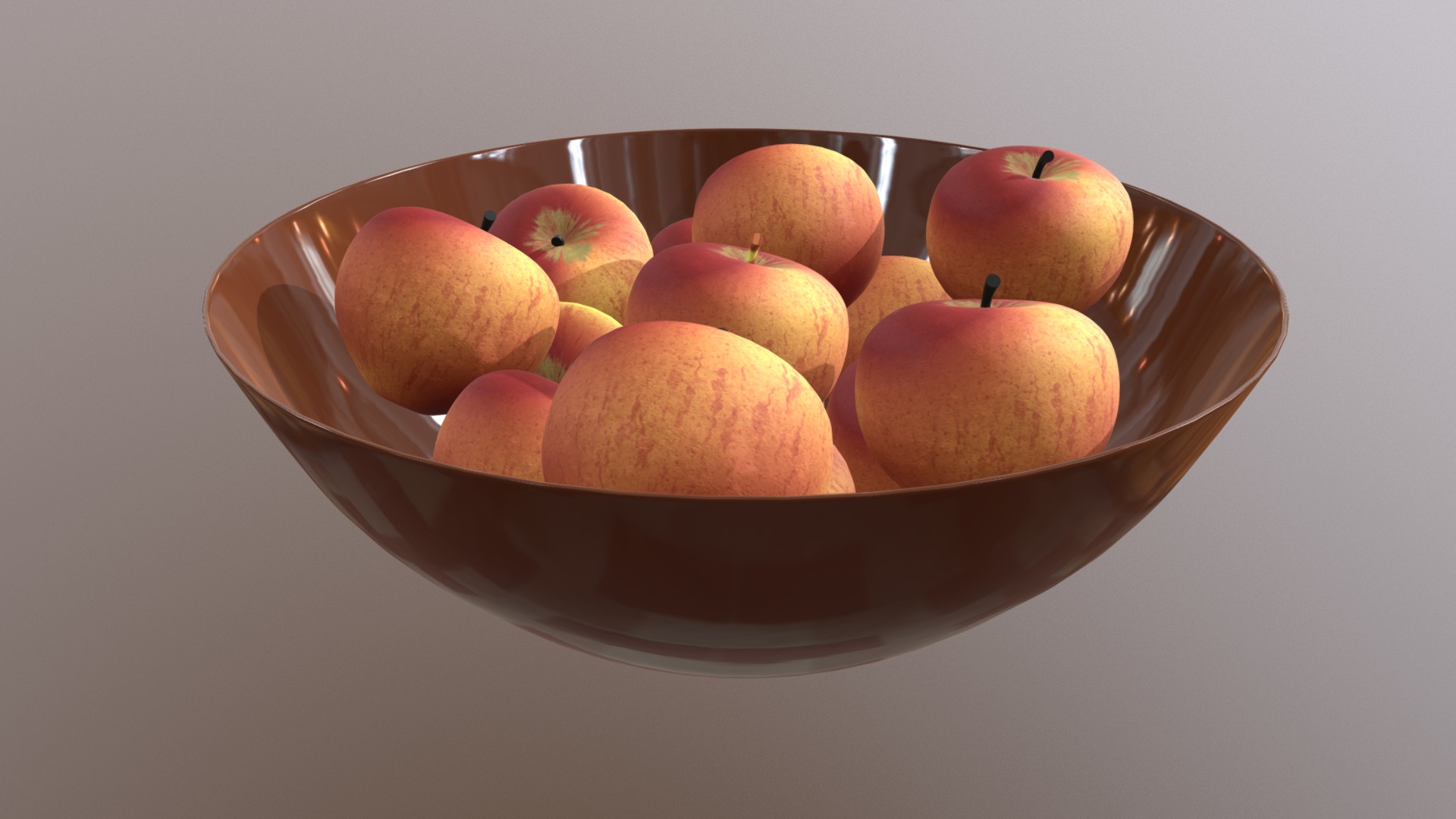 3D model Apples - This is a 3D model of the Apples. The 3D model is about a bowl of oranges.