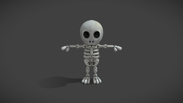 Cartoony Skelleyman 3D Model
