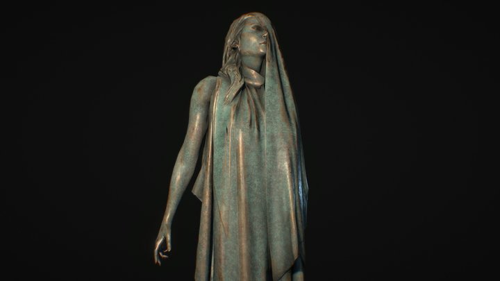 Old Bronze Statue (Dusk) 3D Model