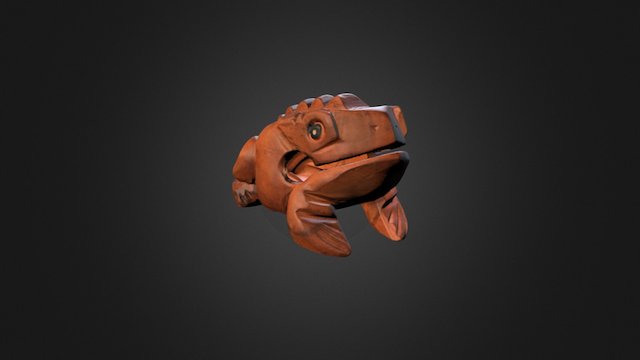 Wood Croaking Frog - 500 Merge 3D Model