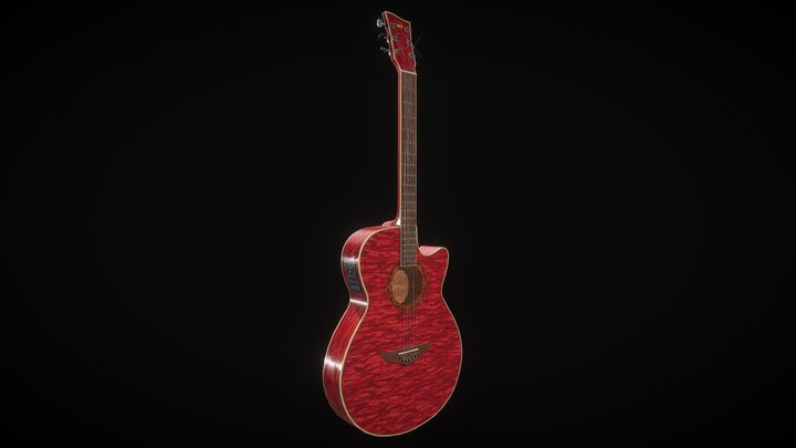 Acoustic Electric Guitar recreation. 3D Model