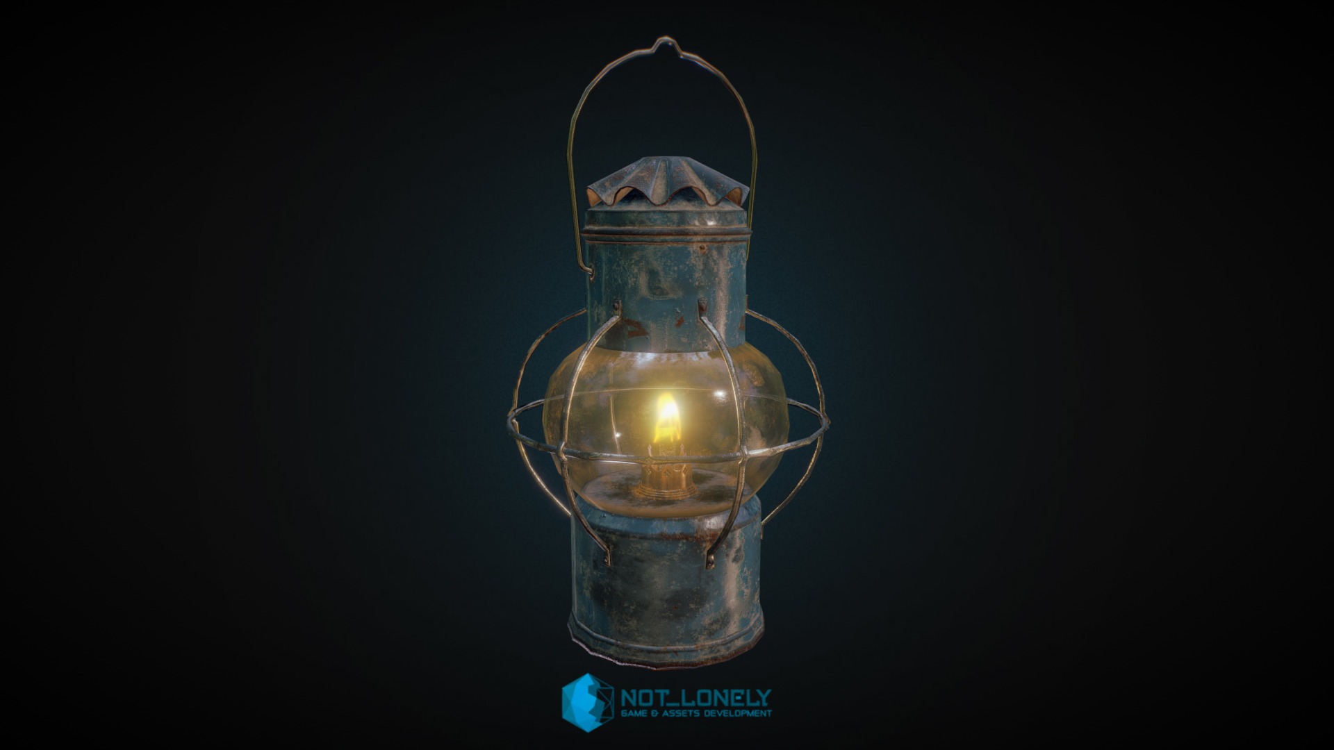 3D model Oil Lantern - This is a 3D model of the Oil Lantern. The 3D model is about a light bulb with a light inside.