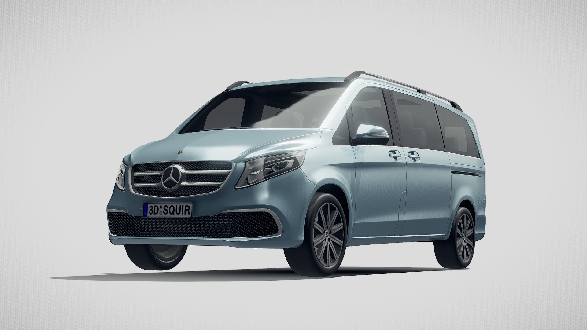 3D model Mercedes- Benz V- Class 2020 - This is a 3D model of the Mercedes- Benz V- Class 2020. The 3D model is about a silver car with a white background.