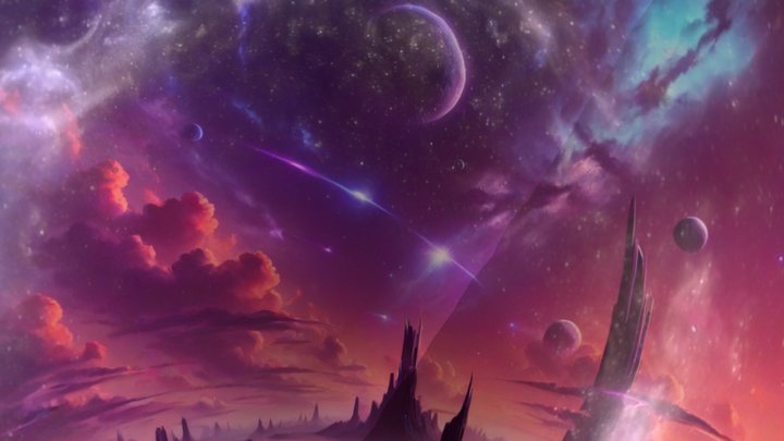 Free - Colorful Sci Fi Skybox 3D Model