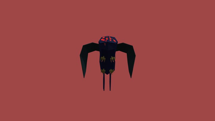 Low Poly Flying Monster 3D Model