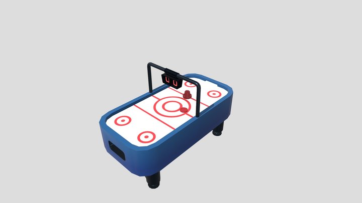 Low Poly Air Hockey Table 3D Model