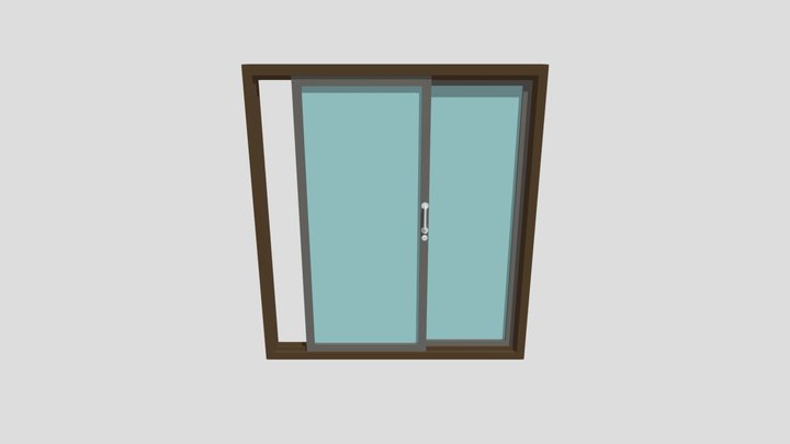 Aluminum Sliding Door_2 Panel 3D Model