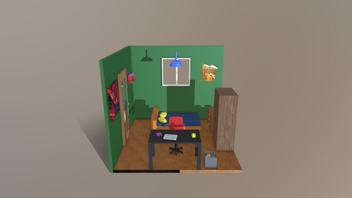 Office Room Free low-poly 3D model