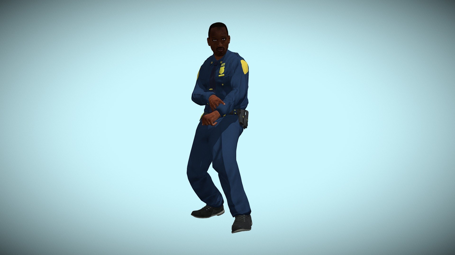Animated Police Officer Mark Saunders Character - 3D model by ...