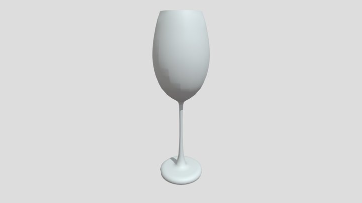 Low Poly Champagne Glass 3D Model