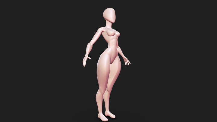 Stylized female basemesh 3D Model