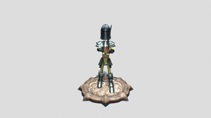 LowPoly Handpainted Knight 3D Model