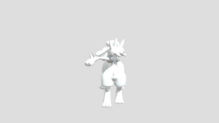 lucario Taur Pose 2-1 without 3 head 3D Model