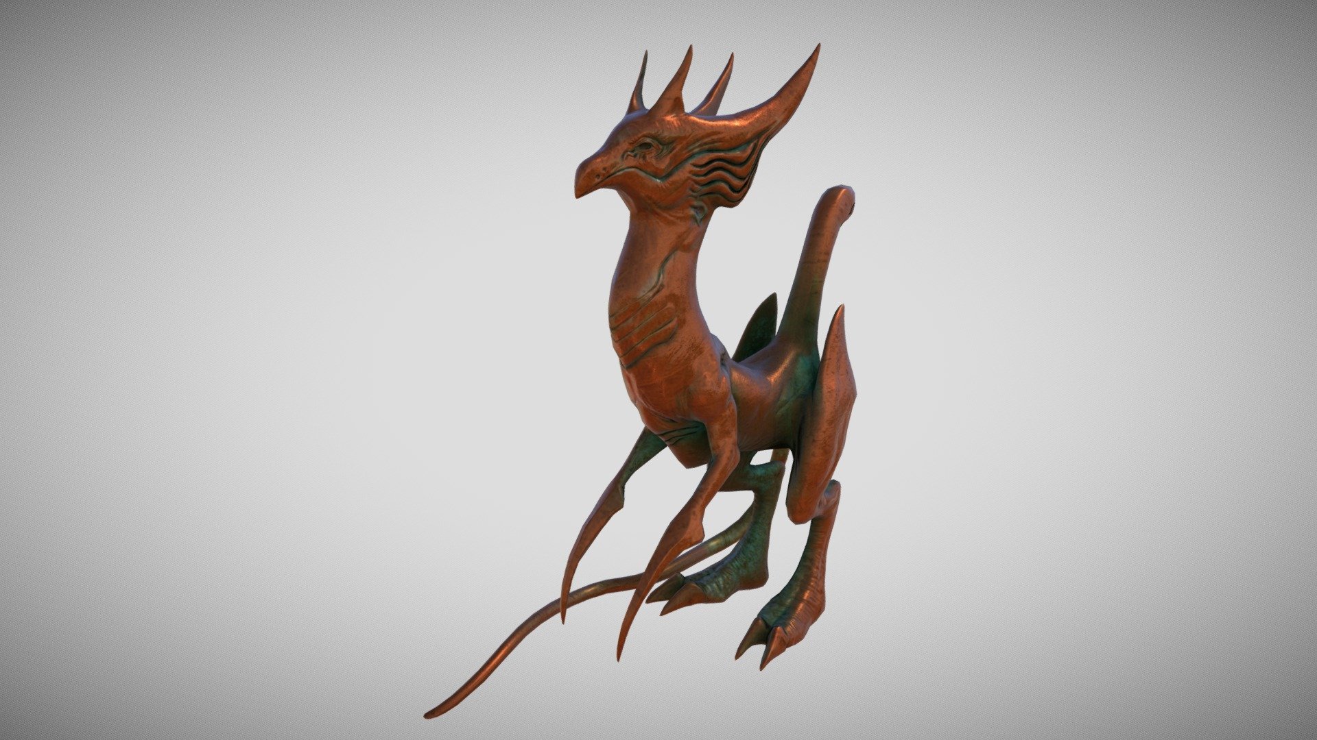 Bronze bird | Low poly