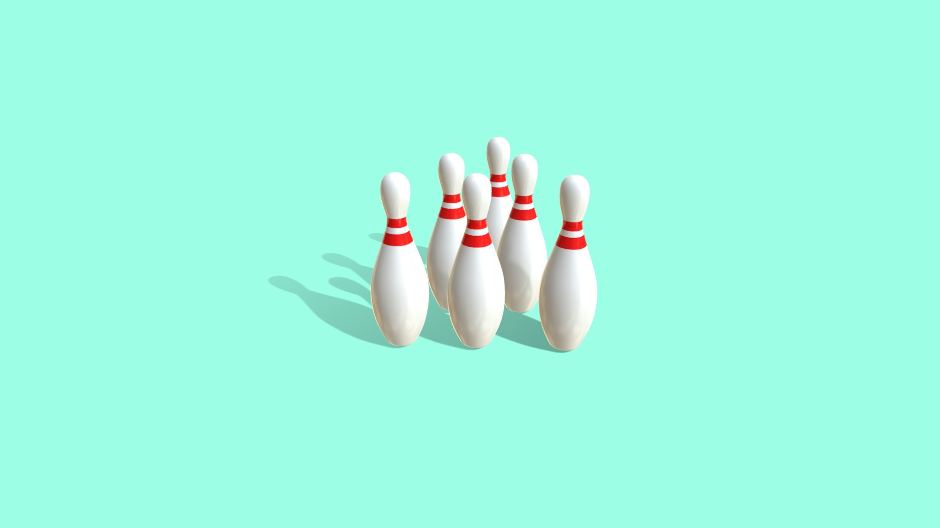 3D model Bowling - This is a 3D model of the Bowling. The 3D model is about a group of white and red bowling pins.