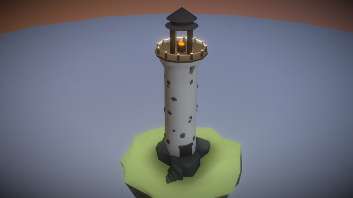Low poly Lighthouse 3D Model