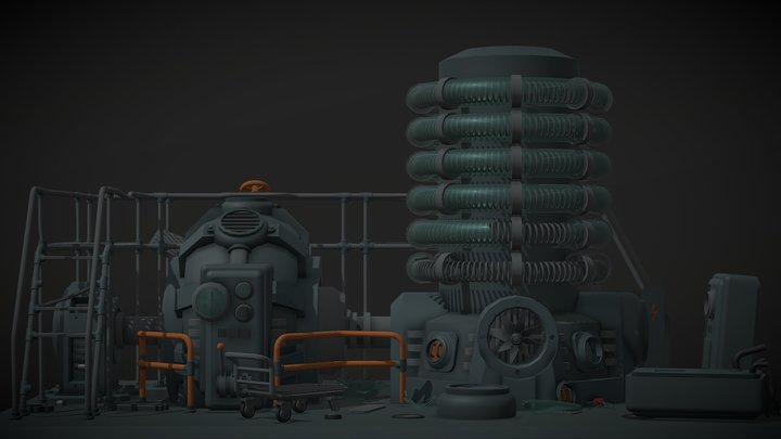 Power Station. Destructions 3D Model