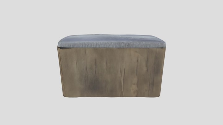 Stone-topped wooden stools 3D Model