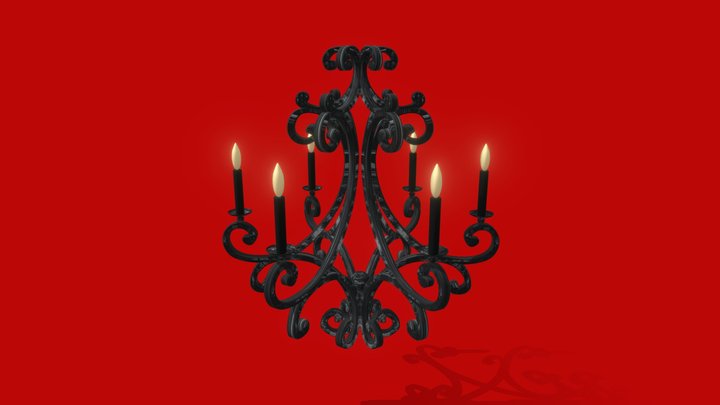 chandelier with candles 3D Model