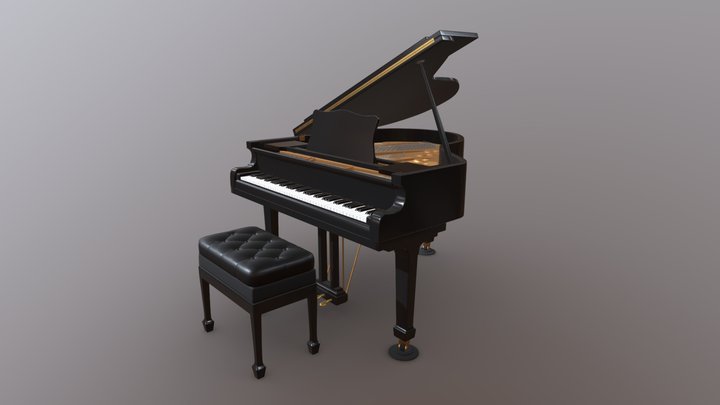 Baby Grand Piano 3D Model