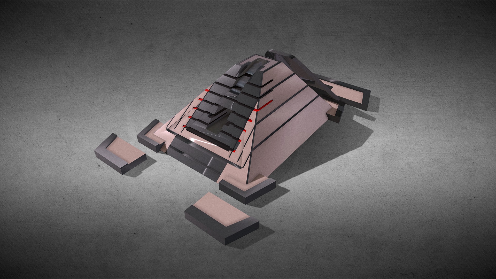 3D model Sci-Fi building_77 - This is a 3D model of the Sci-Fi building_77. The 3D model is about a model of a jet fighter.