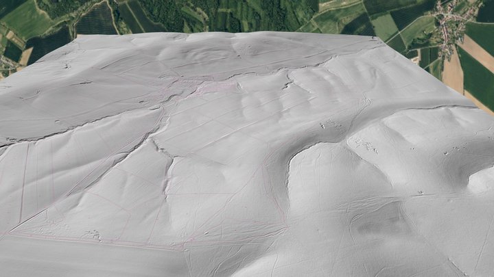 3D katastr obce Věžky s vrstvou parcel 3D Model