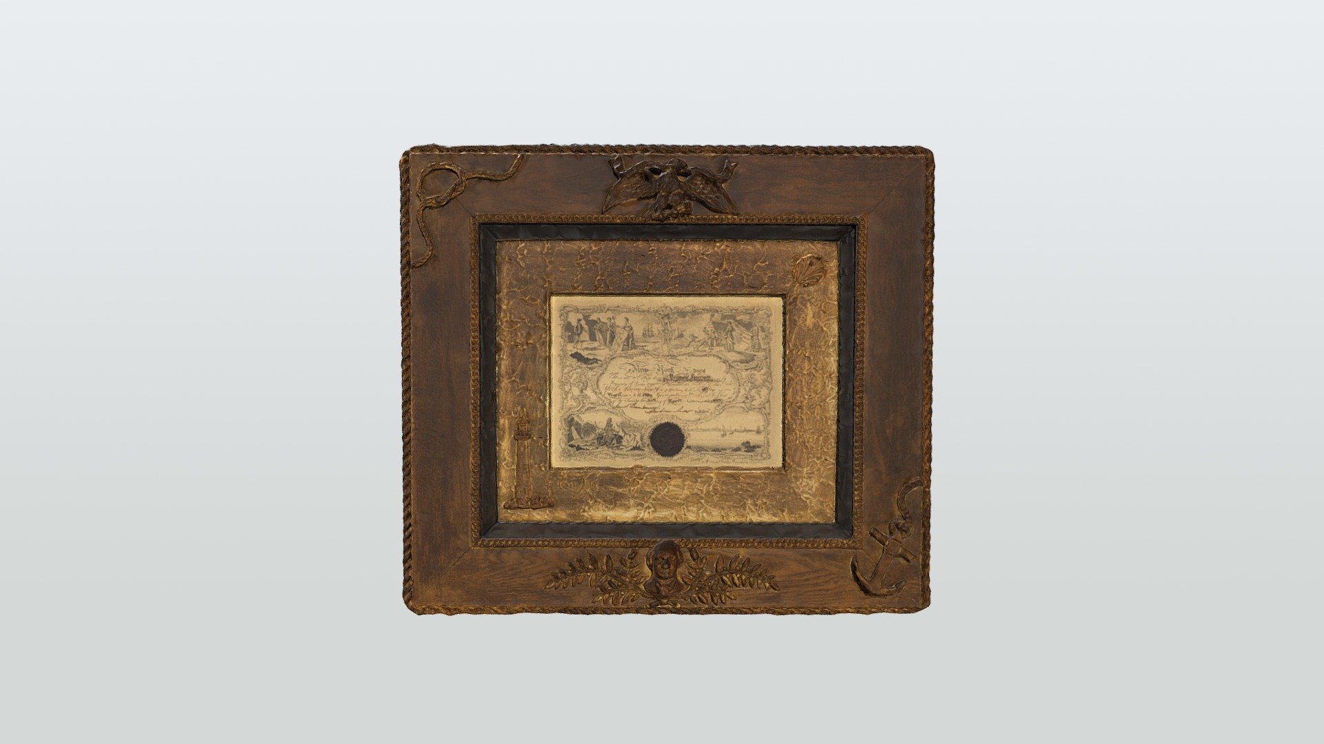 Certificate NY Marine Society - Preview — Sketchfab embed 3D viewer