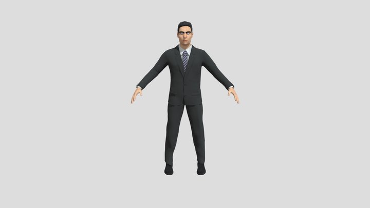 Man in a black Suit 3D Model